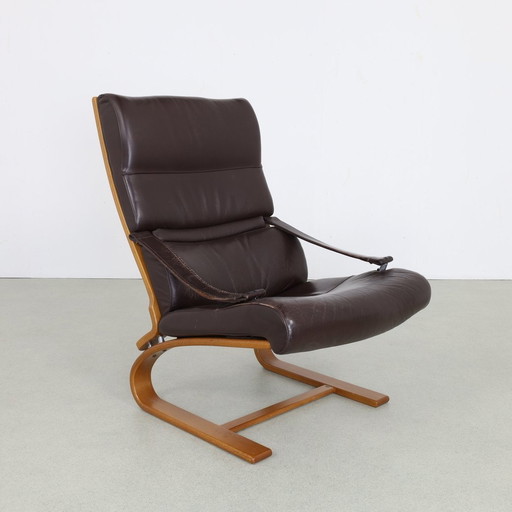 Fauteuil In Leer Van Nelo Möbel Zweden, 1970S