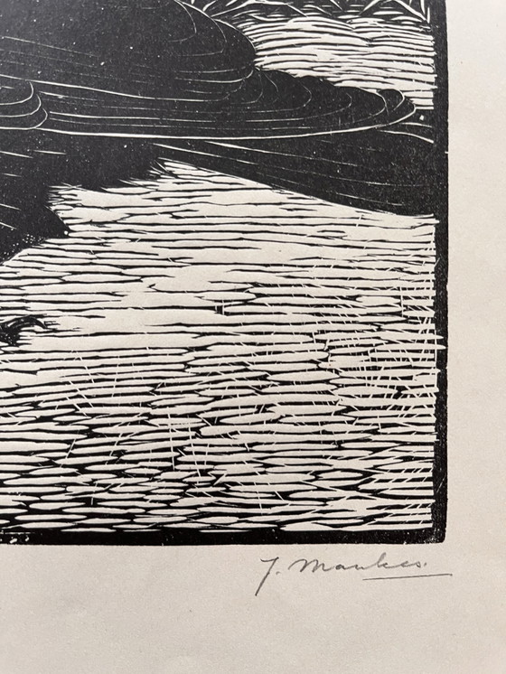 Image 1 of Jan Mankes 1889-1920 / Originele Houtsnede Schreeuwende Kraai 1918