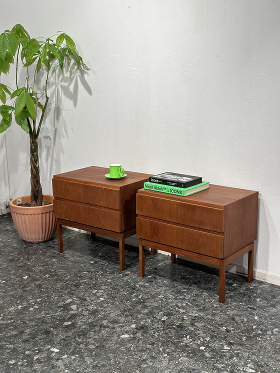 Image 1 of Scandinavische Teak Set Nachtkastjes