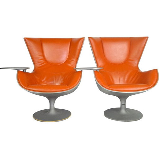 Paar vintage oranje fauteuils van Phillipe Starck voor Cassina, 2000