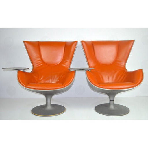 Paar vintage oranje fauteuils van Phillipe Starck voor Cassina, 2000
