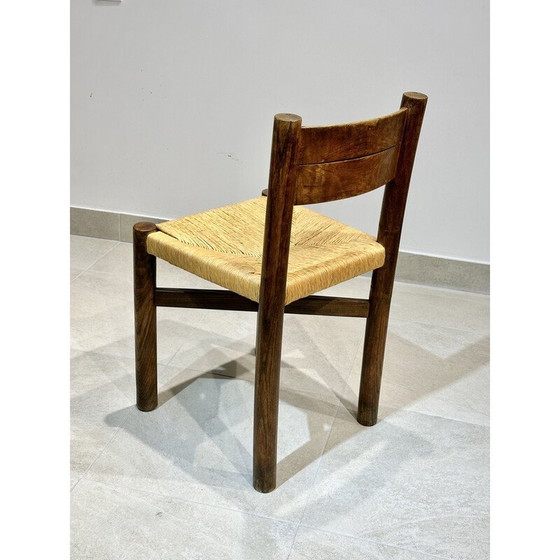 Image 1 of Paar vintage essenhouten stoelen van Charlotte Perriand Merribel, 1950