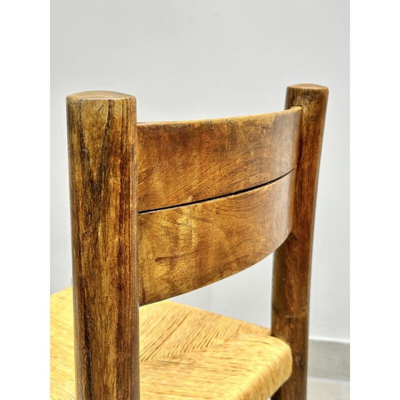 Image 1 of Paar vintage essenhouten stoelen van Charlotte Perriand Merribel, 1950