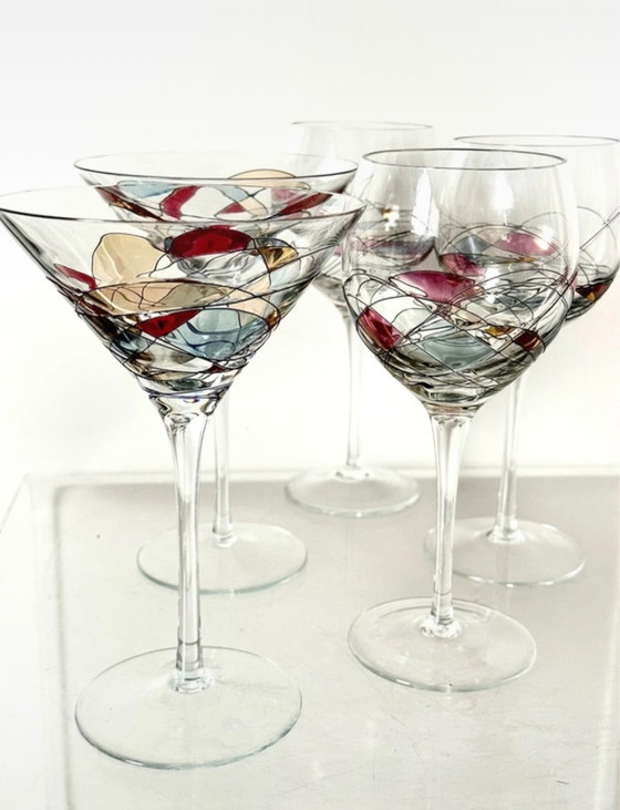 Image 1 of Lucka Solingen K&K Styling Cocktail Wijnglazen Glaswerk Vintage