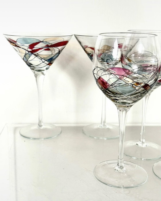 Image 1 of Lucka Solingen K&K Styling Cocktail Wijnglazen Glaswerk Vintage