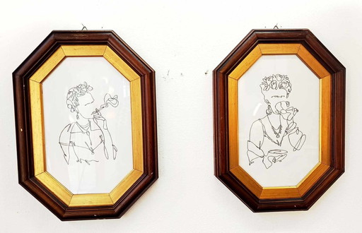 2x Art Deco Frida Kahlo lijsten