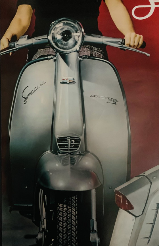 Image 1 of Moto Lambretta vintage reclameposter uit 1985. 