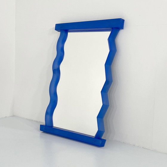 Image 1 of  Postmoderne blauwe spiegel van Ikea, 1990S