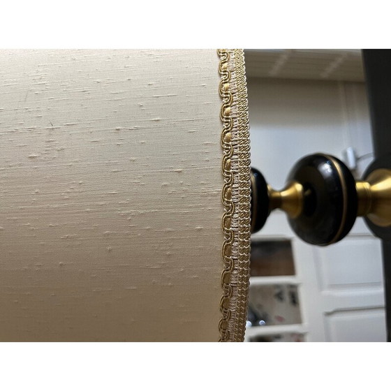 Image 1 of Vintage lamp in zwart gelakt metaal en verguld metaal voor Delmas, 1970