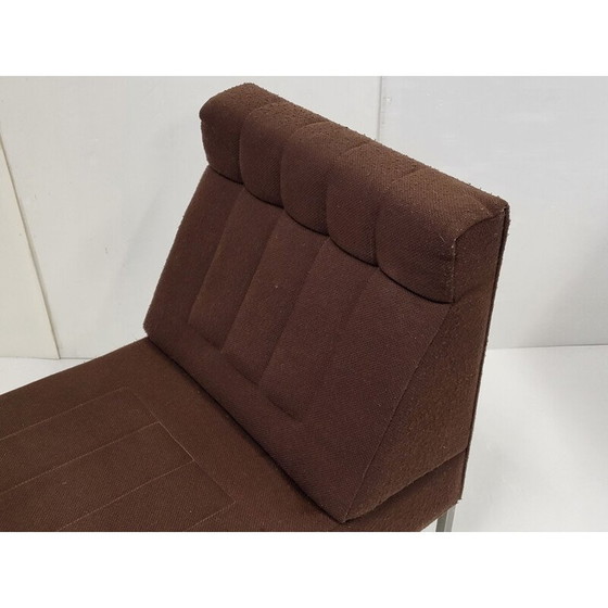 Image 1 of Bruine stoffen vintage fauteuil