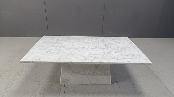 Image 1 of Vintage wit marmeren salontafel, 1970