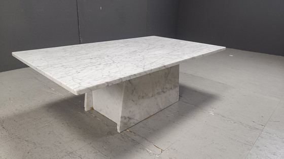 Image 1 of Vintage wit marmeren salontafel, 1970