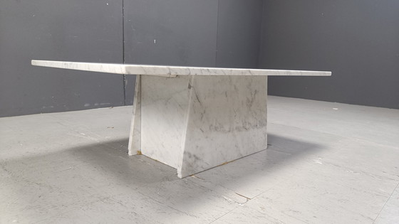 Image 1 of Vintage wit marmeren salontafel, 1970
