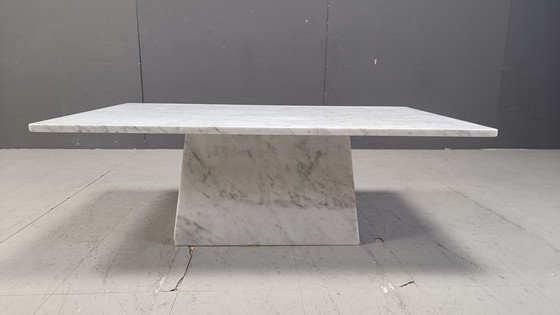 Image 1 of Vintage wit marmeren salontafel, 1970