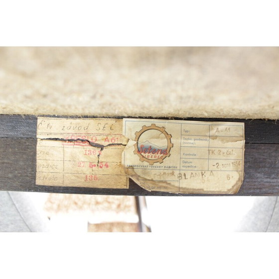 Image 1 of Paar Tsjechische fauteuils met originele bruine bekleding - jaren 1950