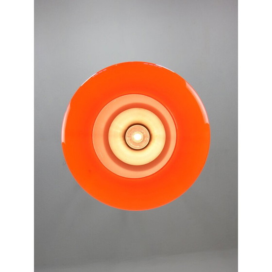 Image 1 of Vintage neonglas en messing hanglamp