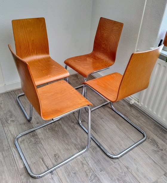 Image 1 of 4x Modern jaren 70 eetkamerstoelen