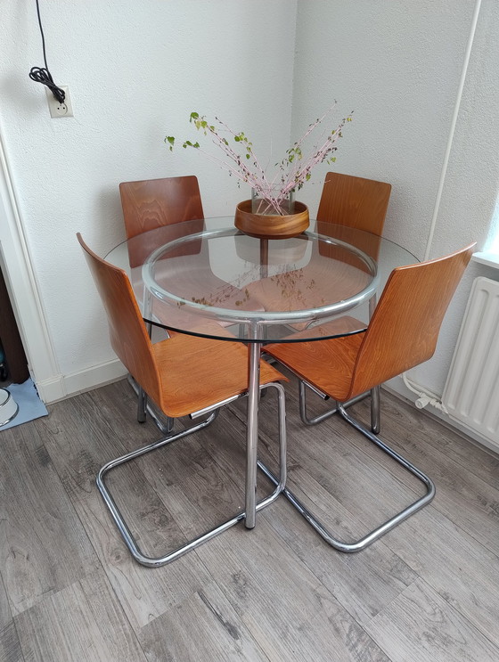 Image 1 of 4x Modern jaren 70 eetkamerstoelen