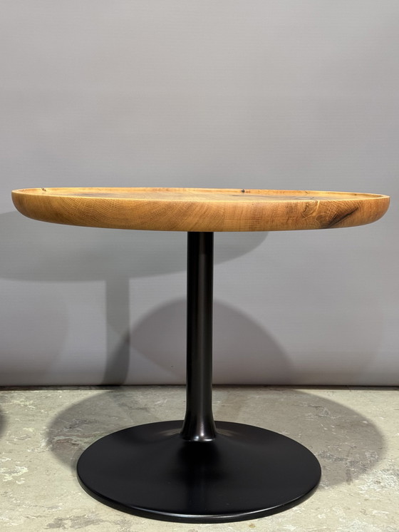 Image 1 of 2X Eiken Ronde Bijzettafels