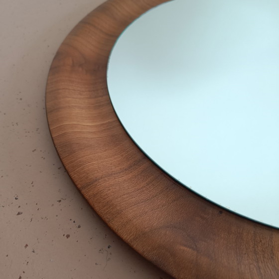 Image 1 of Vintage Ronde Houten Spiegel