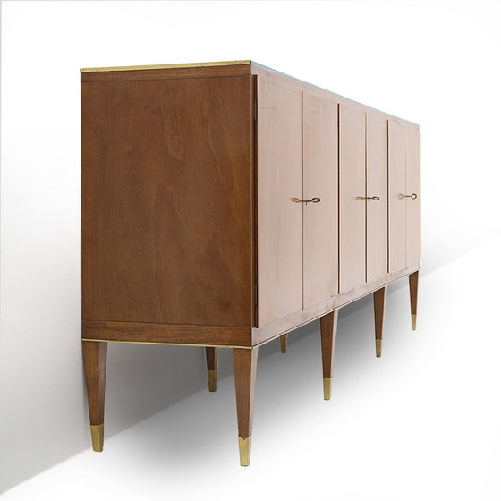 Image 1 of Vintage Dressoir Met Glazen Bovenblad