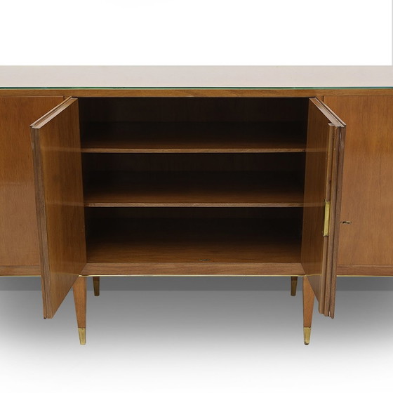 Image 1 of Vintage Dressoir Met Glazen Bovenblad