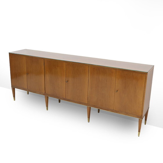 Image 1 of Vintage Dressoir Met Glazen Bovenblad