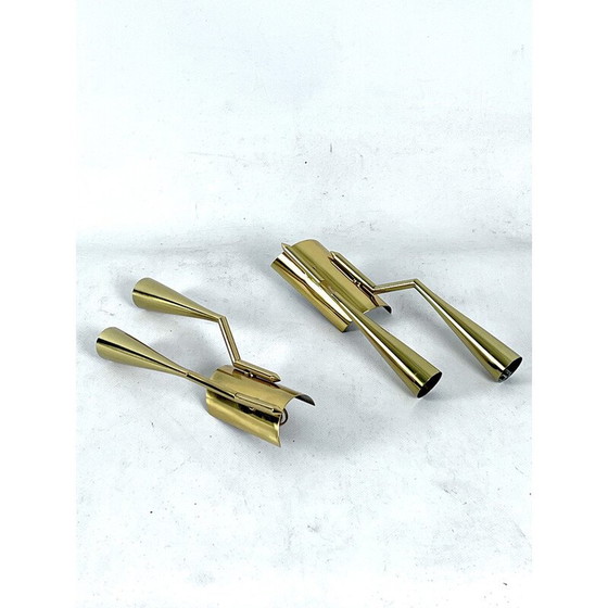 Image 1 of Paar vintage messing wandlampen van Oscar Torlasco voor Lumi Milano, Italië 1950