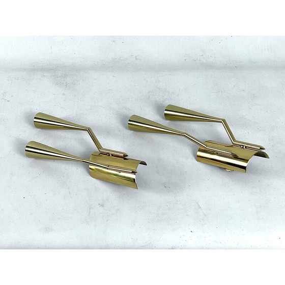 Image 1 of Paar vintage messing wandlampen van Oscar Torlasco voor Lumi Milano, Italië 1950