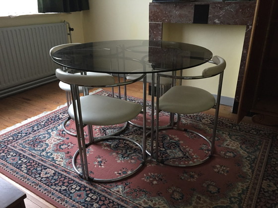 Image 1 of 4x Italiaans design stoel met tafel