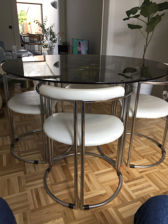 Image 1 of 4x Italiaans design stoel met tafel