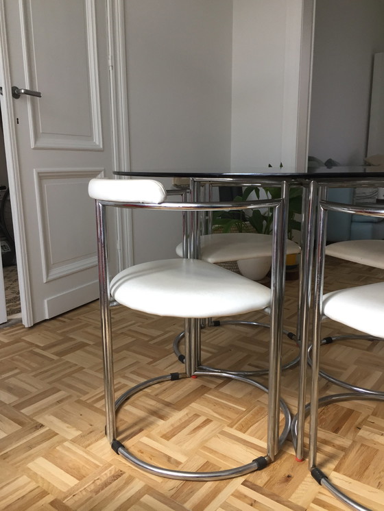 Image 1 of 4x Italiaans design stoel met tafel