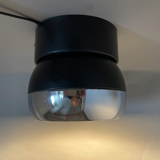 Image 1 of Vintage plafondlamp in metaal met chromen rand van Napako, Tsjecho-Slowakije 1980