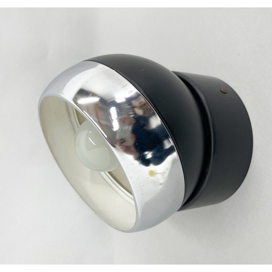 Image 1 of Vintage plafondlamp in metaal met chromen rand van Napako, Tsjecho-Slowakije 1980