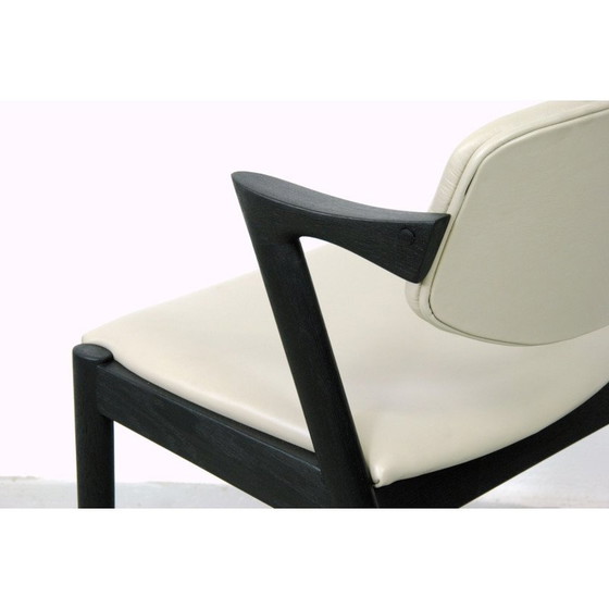 Image 1 of Set van 8 vintage eikenhouten stoelen met bekleding van Kai Kristiansen