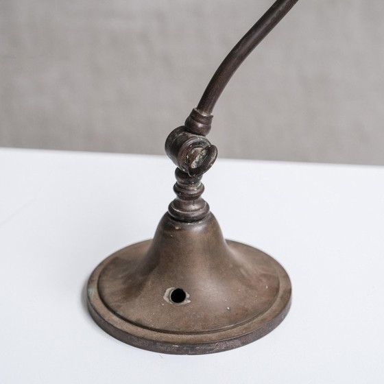 Image 1 of Vintage bureaulamp in mat glas en metaal, Frankrijk 1930