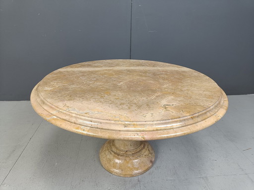 Vintage ronde Italiaanse marmeren salontafel, 1960S