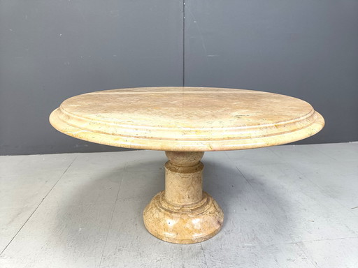 Vintage ronde Italiaanse marmeren salontafel, 1960S