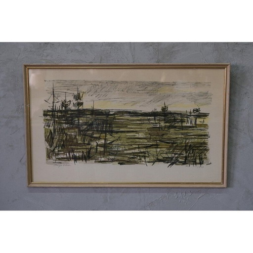 Vintage litho van Bengt Olson, Zweden 1960