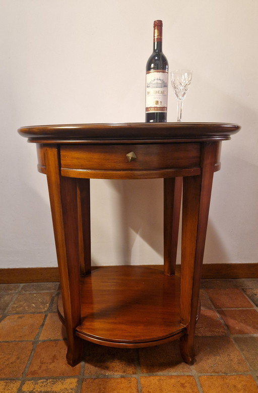 Klassieke Bijzettafel, Salontafel Rond Met Lade