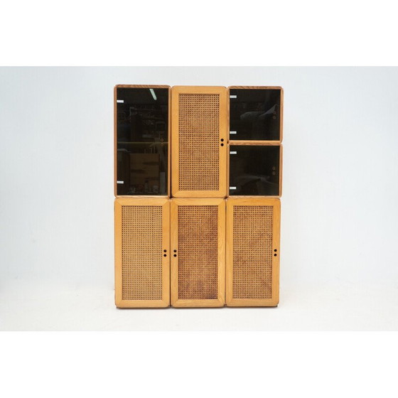 Image 1 of Set modulaire houten kubussen uit de Mid Century van Derk Jan de Vries, Italië 1960