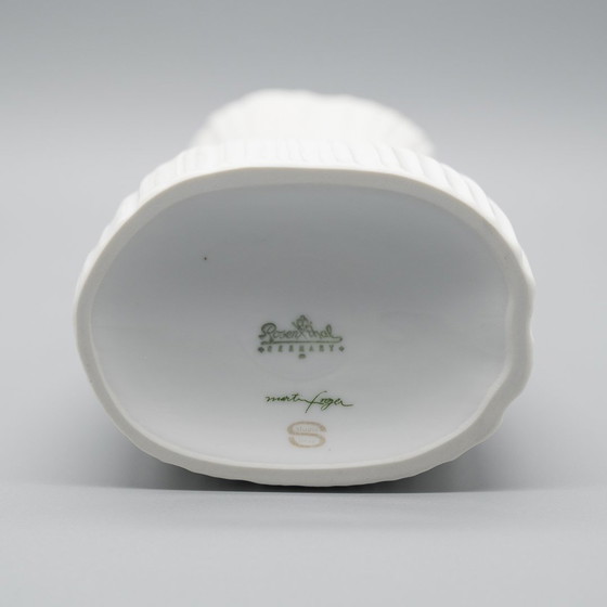 Image 1 of Martin Freyer Rosenthal Studio-Line Iconic Plissée Bisque porseleinen vaas 27cm