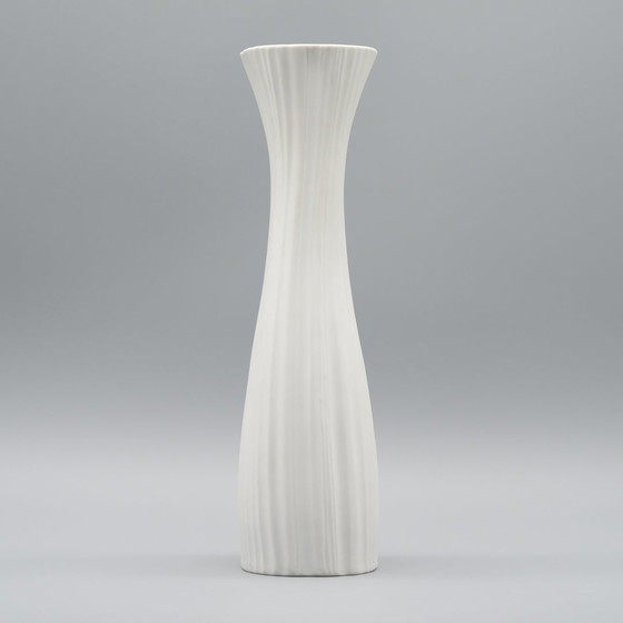 Image 1 of Martin Freyer Rosenthal Studio-Line Iconic Plissée Bisque porseleinen vaas 27cm