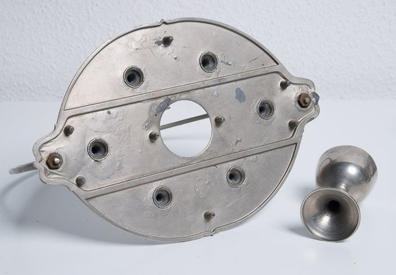 Image 1 of Art Nouveau 6 Eierdopjes Set Met Voet Metaal En Glas