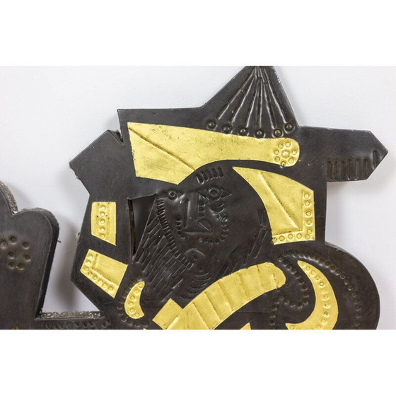 Image 1 of Vintage decoratief loden paneel door Roger Capron, 1960