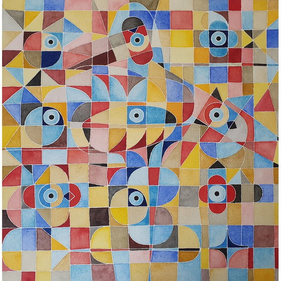 Image 1 of Vintage aquarel op papier n 394 van Jérémie Iordanoff, 2007