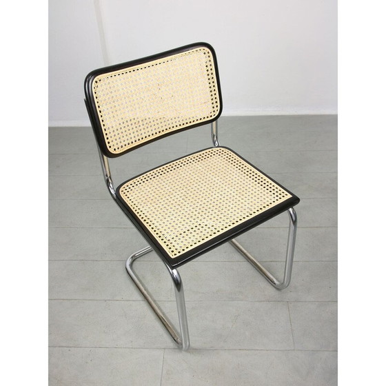 Image 1 of Vintage Cesca B32 stoel in zwart van Marcel Breuer, jaren 1980