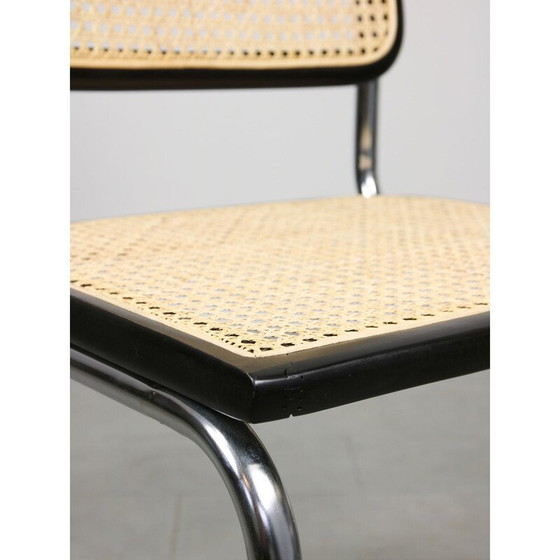 Image 1 of Vintage Cesca B32 stoel in zwart van Marcel Breuer, jaren 1980