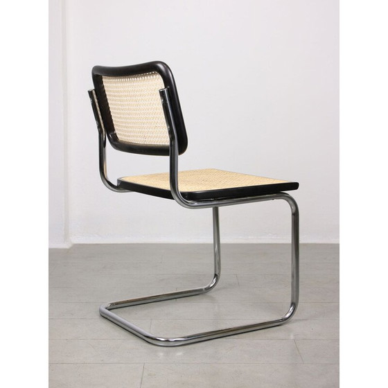 Image 1 of Vintage Cesca B32 stoel in zwart van Marcel Breuer, jaren 1980