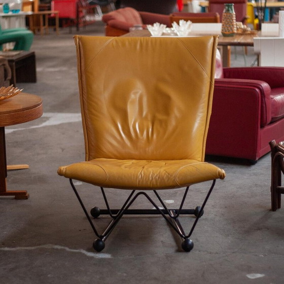 Image 1 of Vintage Flyer fauteuil in leer en metaal van Pierre Mazairac en Karel Boonzaaijer voor Young International, 1980